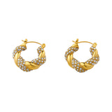 shimmering spiral golden earrings uae