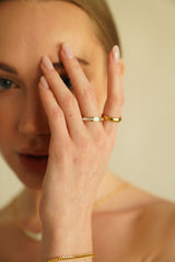 Shimmering Zircon Gold Plated Ring