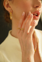 Open Shimmering Gold Plated Ring UAE