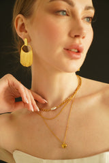 OneMore Buy Heart Pendant Triple Chain Necklace in UAE