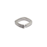 Open Square Adjustable Silver Plated Ring UAE