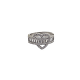 Adjustable Heart Shape Silver Plated Ringng