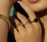 Adjustable White Zircon Gold Plated Ring