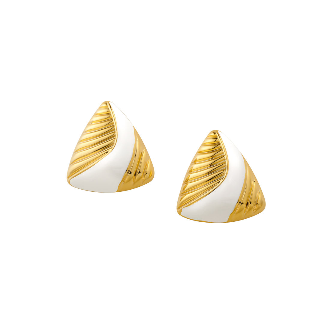 Vintage White and Gold Earrings