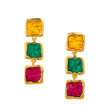Polychrome Gold Plated Earrings