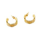 Shimmering Ripple Gold Plated Earrings