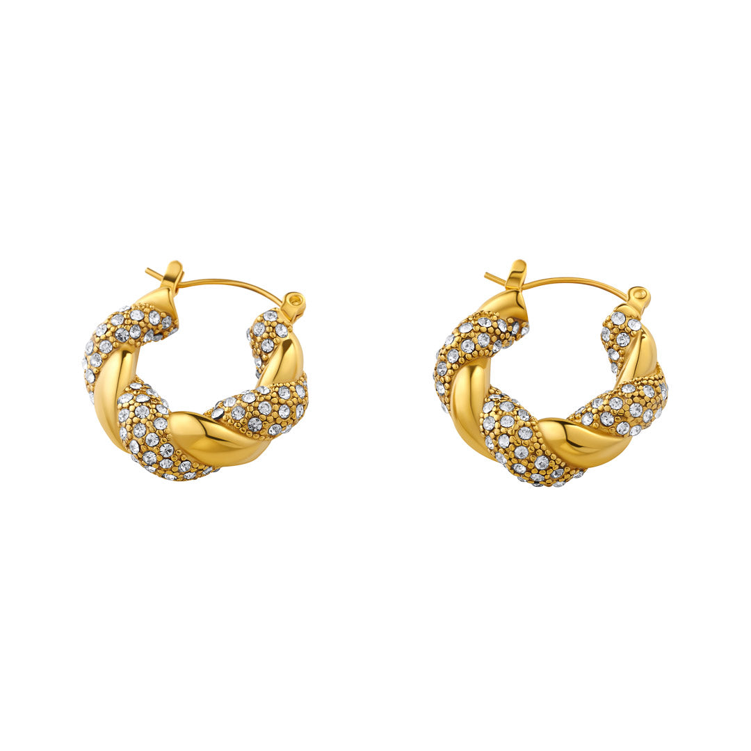 Shimmering Spiral Gold Plated Earrings