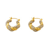 Shimmering Spiral Gold Plated Earrings