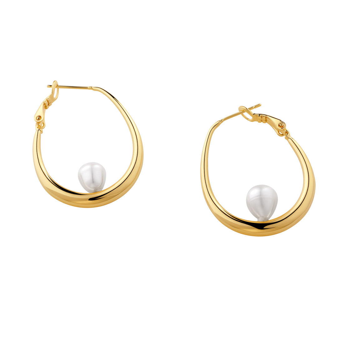 French Pearl Gold Earrings in UAE