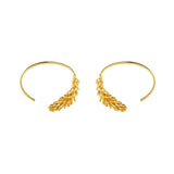 Wheat Hoops Gold Colored Earrings