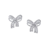 Shimmering Bow Silver Plated Earrings