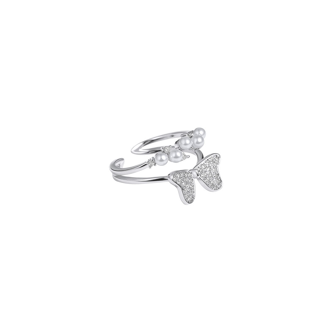 Bowknot Silver Zircon Ring in UAE by OneMore