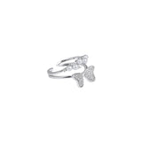 Bowknot Silver Plated Zircon Ring