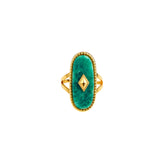 Vintage Green Zircon Adjustable Gold Plated Ring