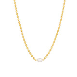 Pearl with Oval beads Gold Plated Necklace