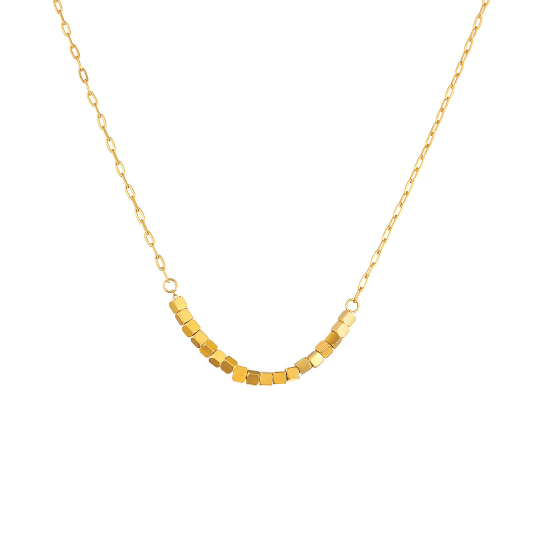 Scintillating squares Gold Plated Lucky Charm Necklace