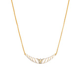 White and Gold Vintage Gold Plated Necklace