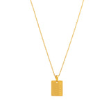 Breathe Rectangular Gold Plated Necklace
