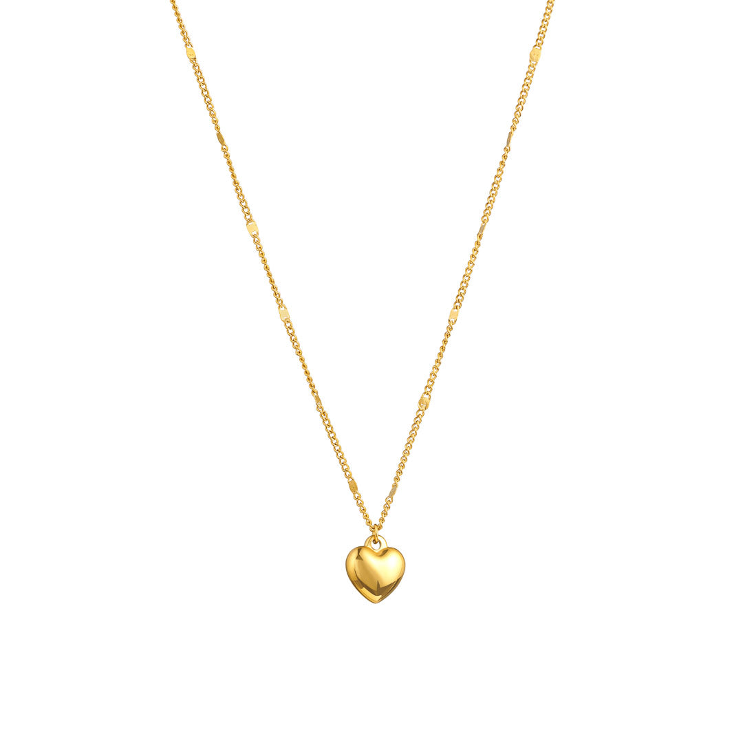 Smooth Gold Plated Heart Necklace