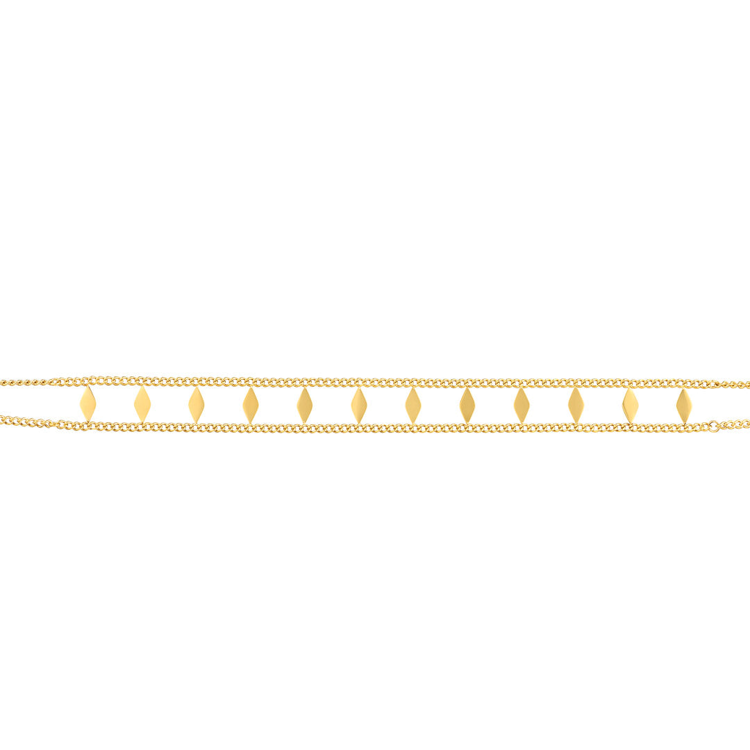 Diamond Shape Gold Plated Chocker Necklace