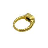Black Zircon Spiral Gold Plated Ring