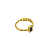 Black Zircon Gold Plated Ring