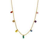 Rainbow Water Drop Gold Plated Necklace
