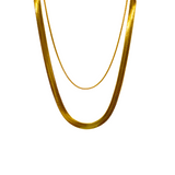 Snake Double Chain Gold Plated Necklace