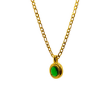 Green Zircon 3 Layers Chain Gold Plated Necklace