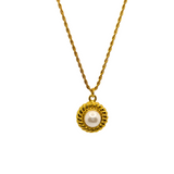 White Pearl Gold Plated Necklace