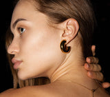 C-Shape Gold Plated Earrings