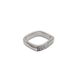 Open Square Adjustable Silver Plated Ring