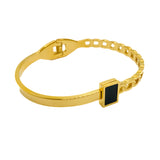 Black Square Gold Plated Bracelet